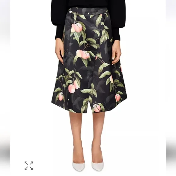 Ted Baker Alessio Peach Blossom Midi Skirt With Pockets - Picture 4 of 5